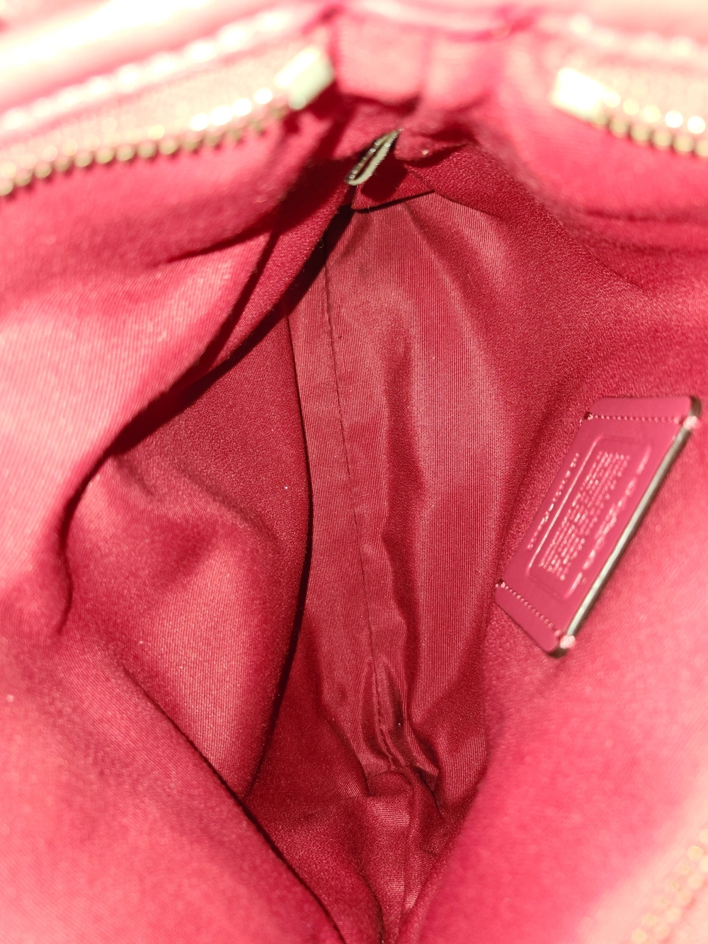 Coach EUC Pebbled Leather File Crossbody Bag Vibrant Fuchsia/Raspberry Pink - Picture 7 of 7